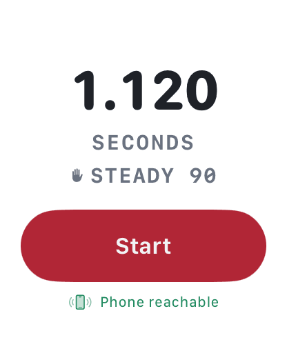 DownRangeHQ Shot Timer result on Apple Watch